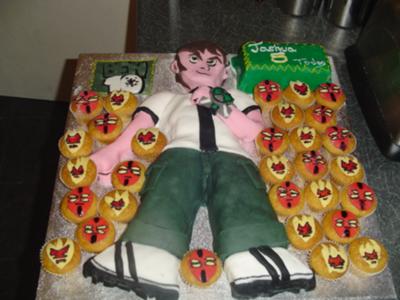 Ben 10 Cake with Alien Cupcakes