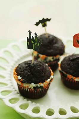 chocolate halloween cupcakes