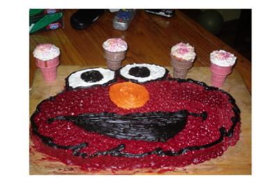 Elmo Cake and CupCake Cones