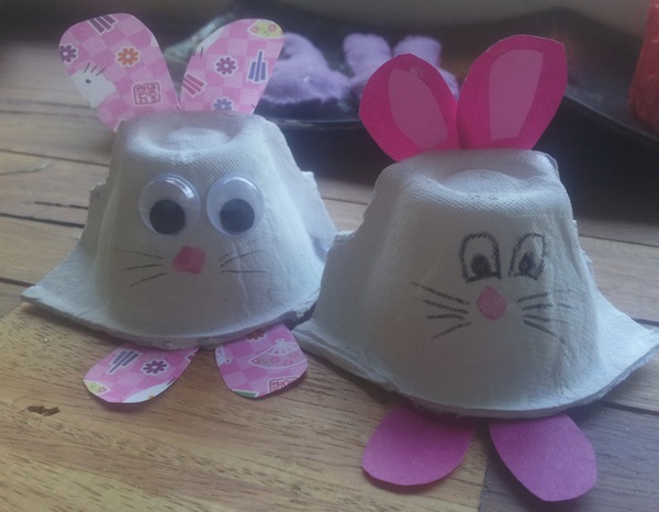 easy Easter paper crafts for kids - cute rabbits