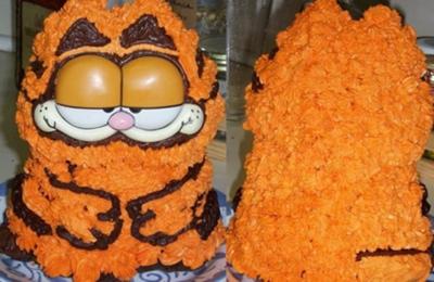 Garfield Cake, front and back