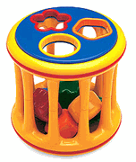 Versatile infant toy- the trusty shape sorter.