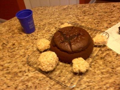 Just the cake, feet, and head before the icing! 