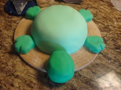 After the icing and fondant.