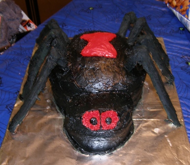 front view of the redback spider cake