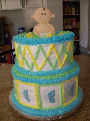 Tiered New Baby Cake