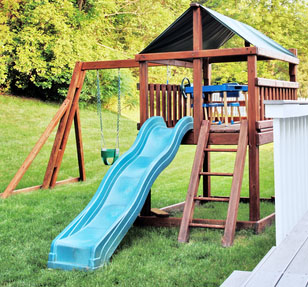 wooden outdoor playset